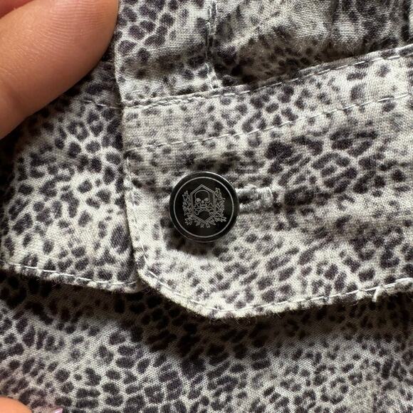 The Kooples Women’s Silk blend leopard Button Front Blouse Sz Small Long Sleeve - Picture 3 of 9